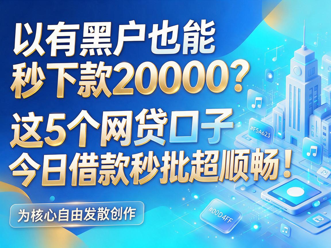 有黑户也能秒下款20000？这5个网贷口子今日借款秒批超顺畅！