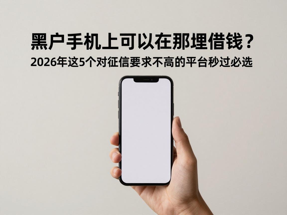 黑户手机上可以在那里借钱？2026年这5个对征信要求不高的平台秒过必选