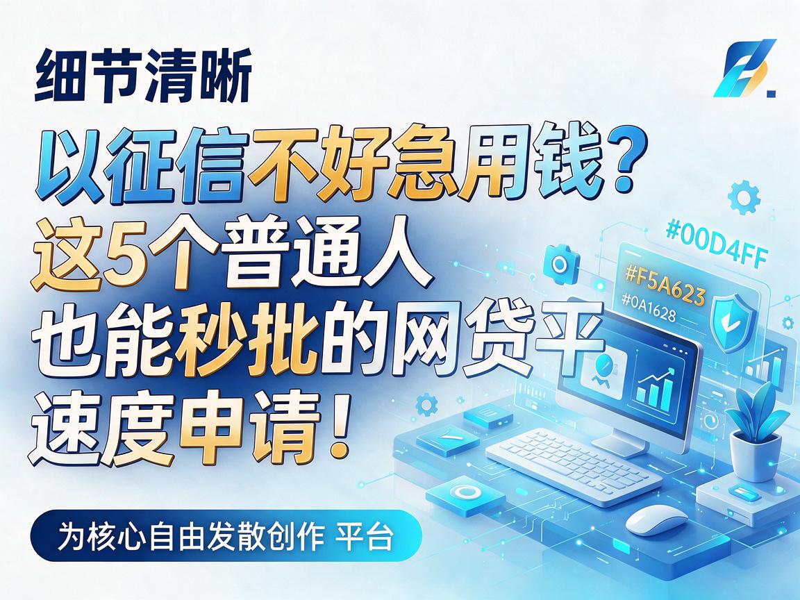征信不好急用钱？这5个普通人也能秒批的网贷平台速度申请！
