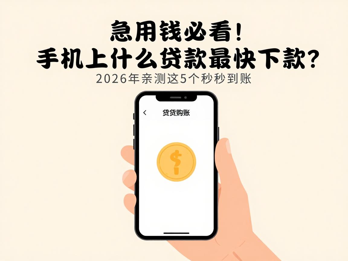 急用钱必看!手机上什么贷款最快下款?2026年亲测这5个秒到账