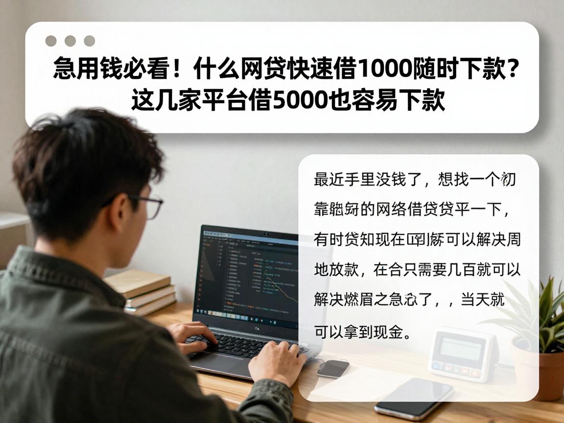 急用钱必看！什么网贷快速借1000随时下款？这几家平台借5000也容易下款