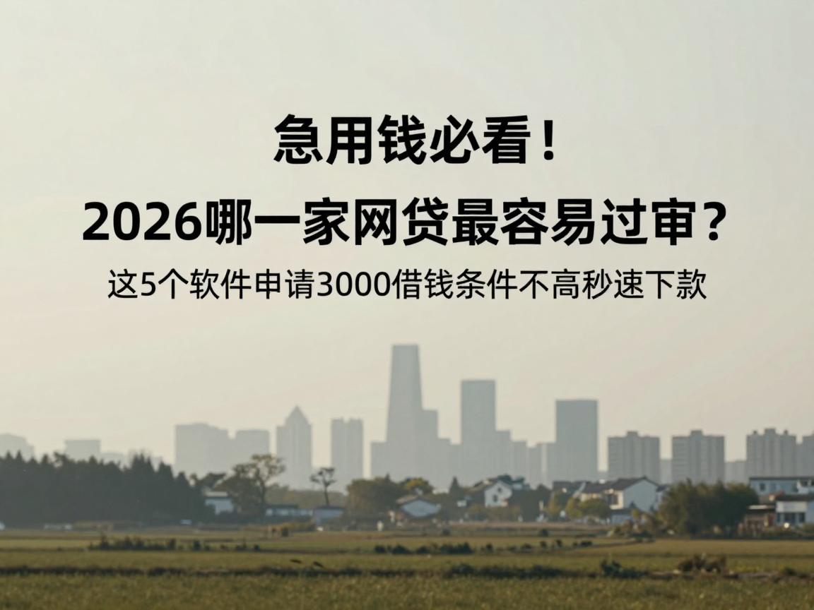 急用钱必看！2026哪一家网贷最容易过审？这5个软件申请3000借款条件不高秒速下款