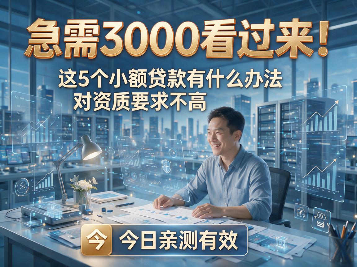 急需3000看过来！这5个小额贷款有什么办法对资质要求不高，今日亲测有效