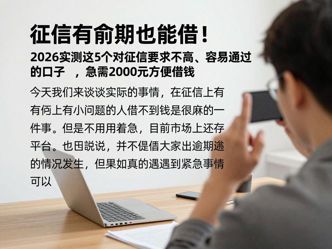 征信有逾期也能借！2026实测这5个对征信要求不高、容易通过的口子，急需2000元方便借钱