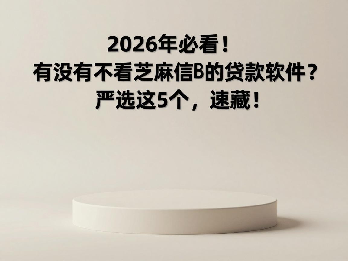 2026年必看！有没有不看芝麻信用的贷款软件？严选这5个，速藏！