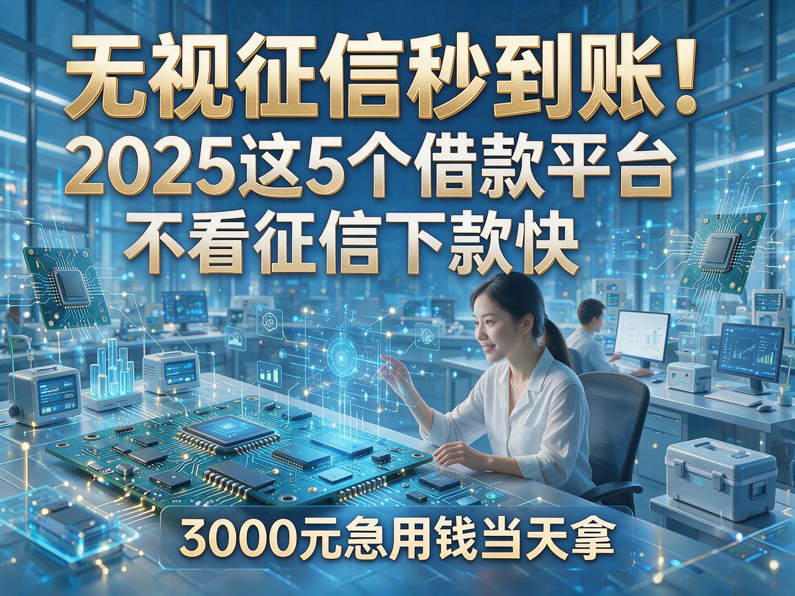 无视征信秒到账！2025这5个借款平台不看征信下款快，3000元急用钱当天拿