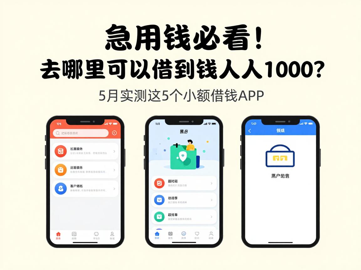 急用钱必看!去哪里可以借到钱人人1000?5月实测这5个小额借钱APP,黑户也有机会