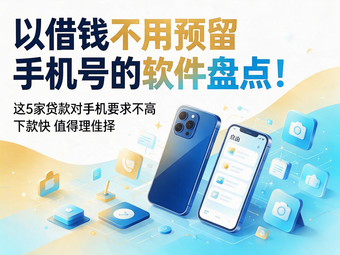 借钱不用预留手机号的软件盘点！这5家贷款对手机号要求不高，下款快值得理性选择