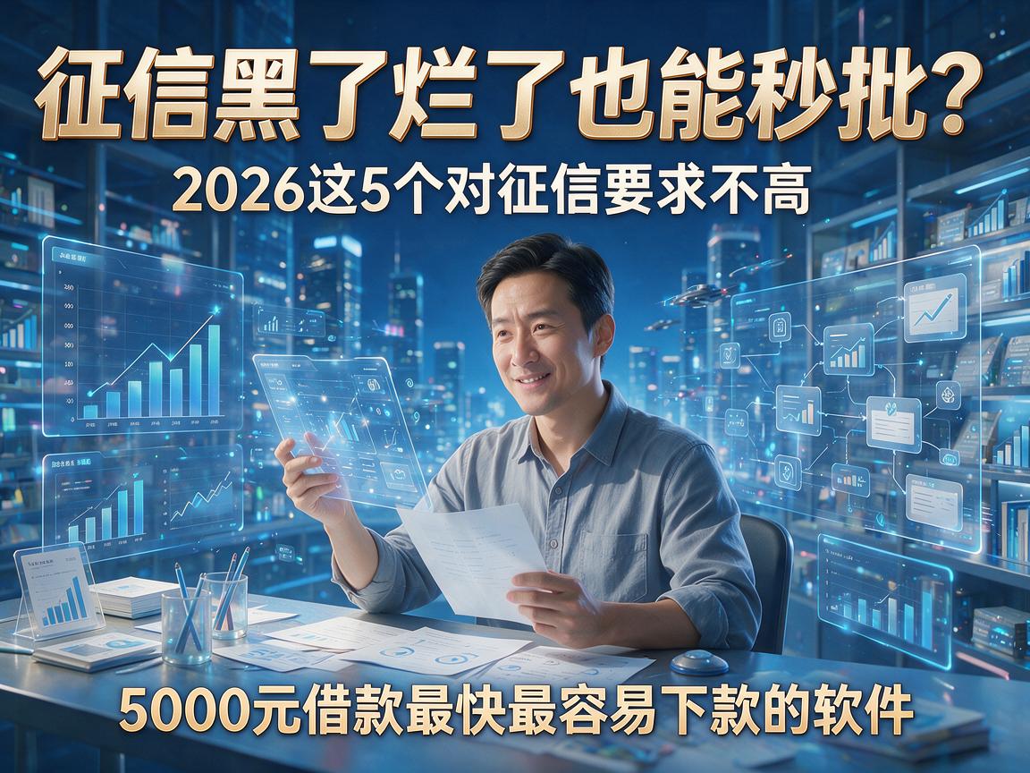 征信黑了烂了也能秒批?2026这5个对征信要求不高、5000元借款最快最容易下款的软件
