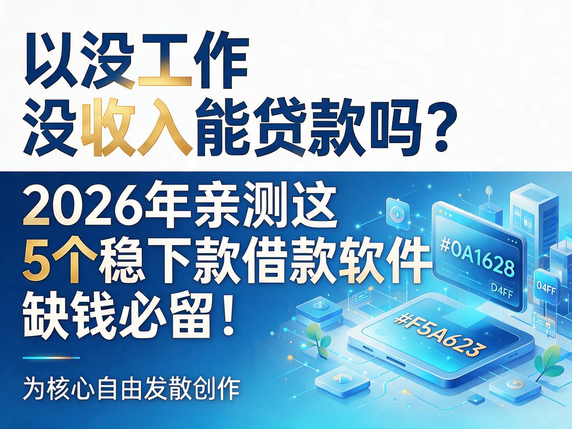 没工作没收入能贷款吗？2026年亲测这5个稳下款借款软件，缺钱必留！