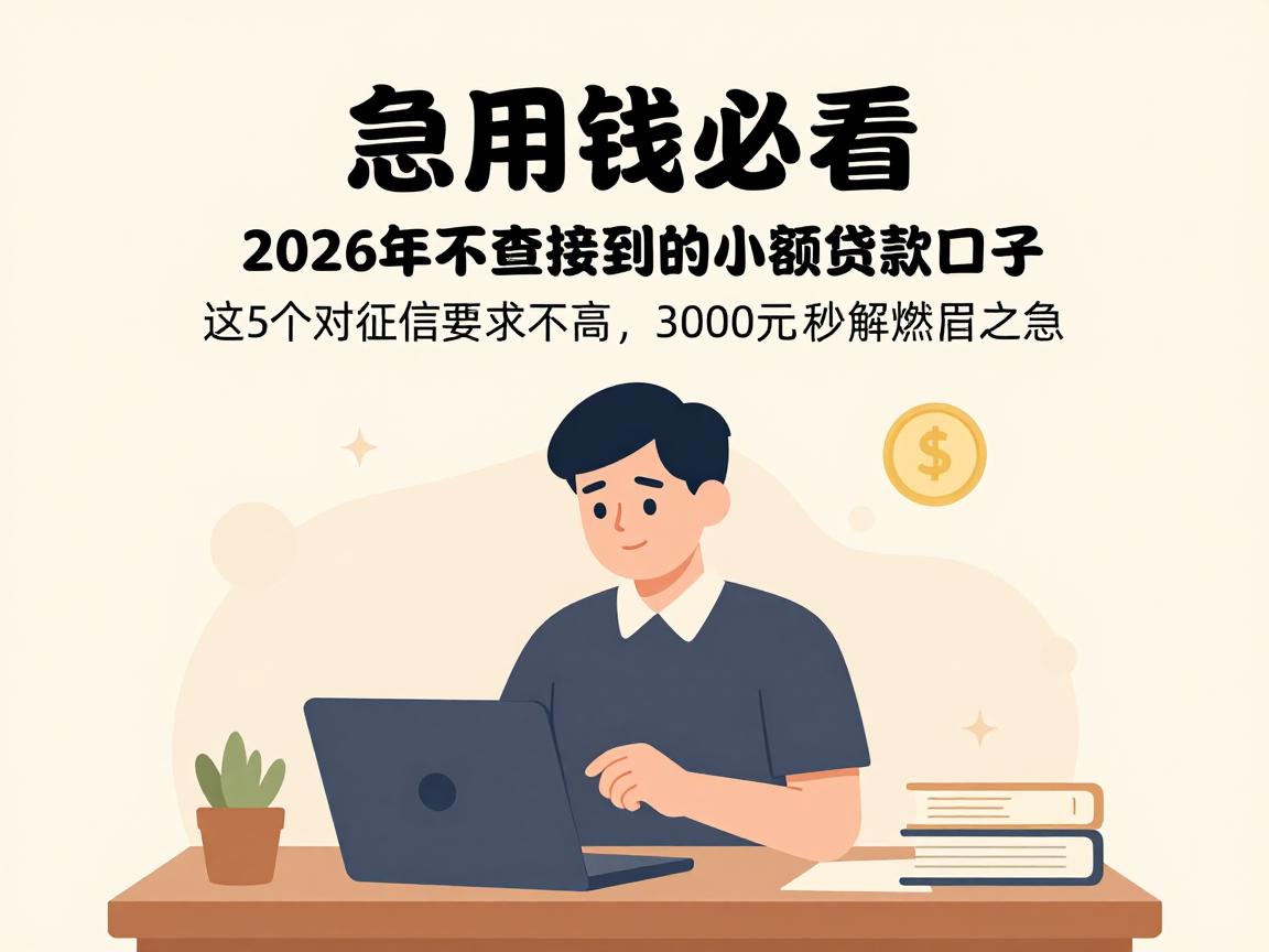 急用钱必看！2026年不查征信直接到账的小额贷款口子，这5个对征信要求不高，3000元秒解燃眉之急