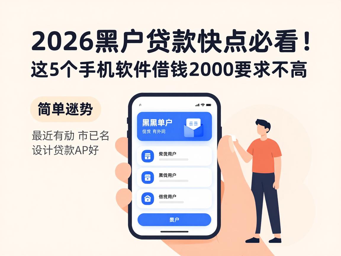 2026黑户贷款快点必看！这5个手机软件借钱2000要求不高