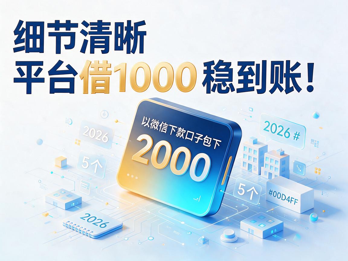 微信下款口子包下2000,2026这5个平台借1000稳到账!