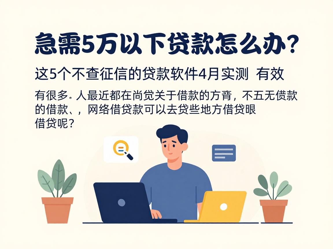 急需5万以下贷款怎么办？这5个不查征信的贷款软件4月实测有效