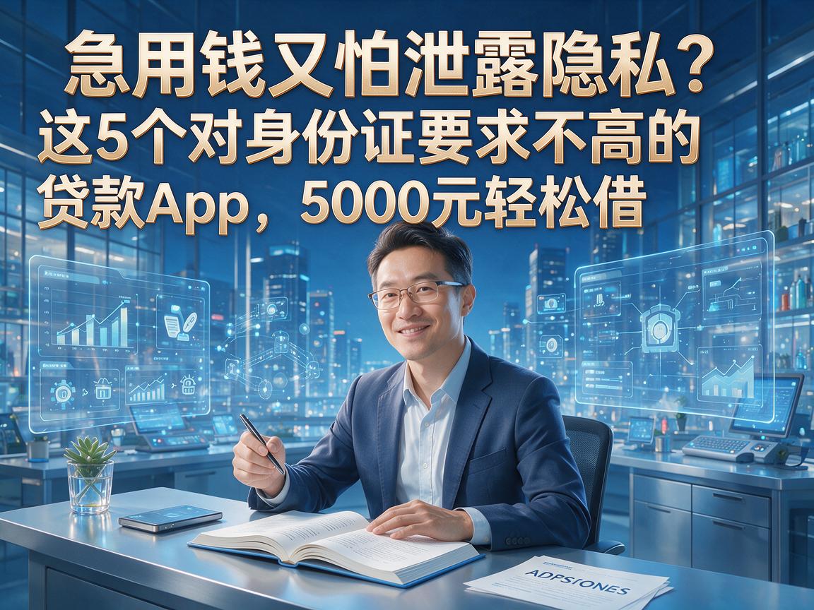 急用钱又怕泄露隐私？这5个对身份证要求不高的贷款App，5000元轻松借！