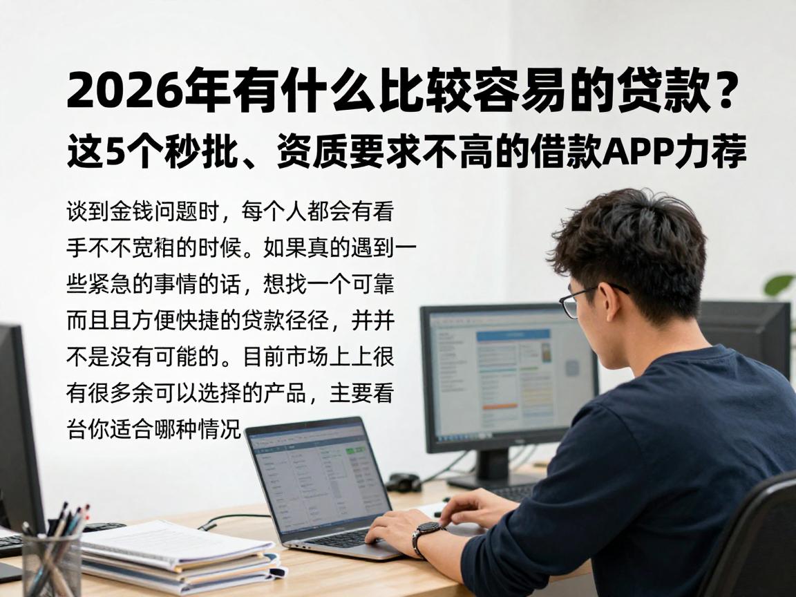 2026年有什么比较容易的贷款？这5个秒批、资质要求不高的借款APP力荐！