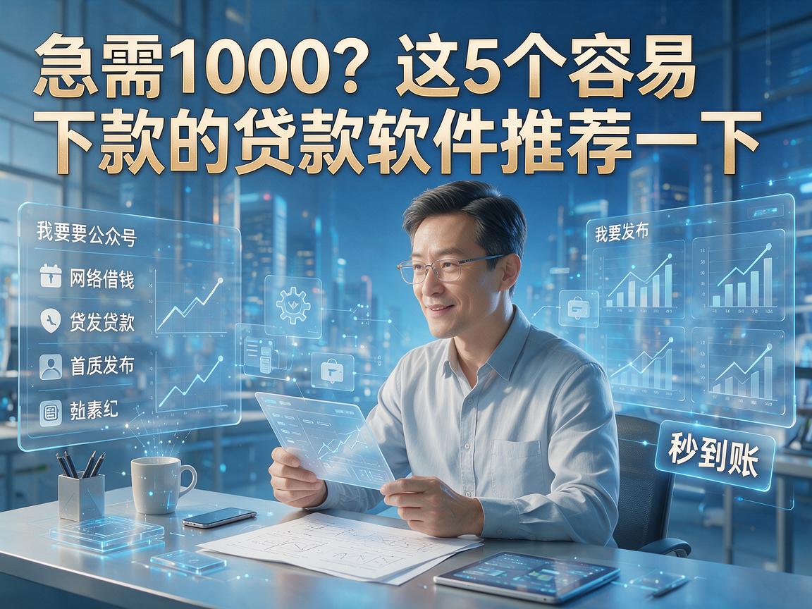 急需1000?这5个容易下款的贷款软件推荐一下,秒到账!