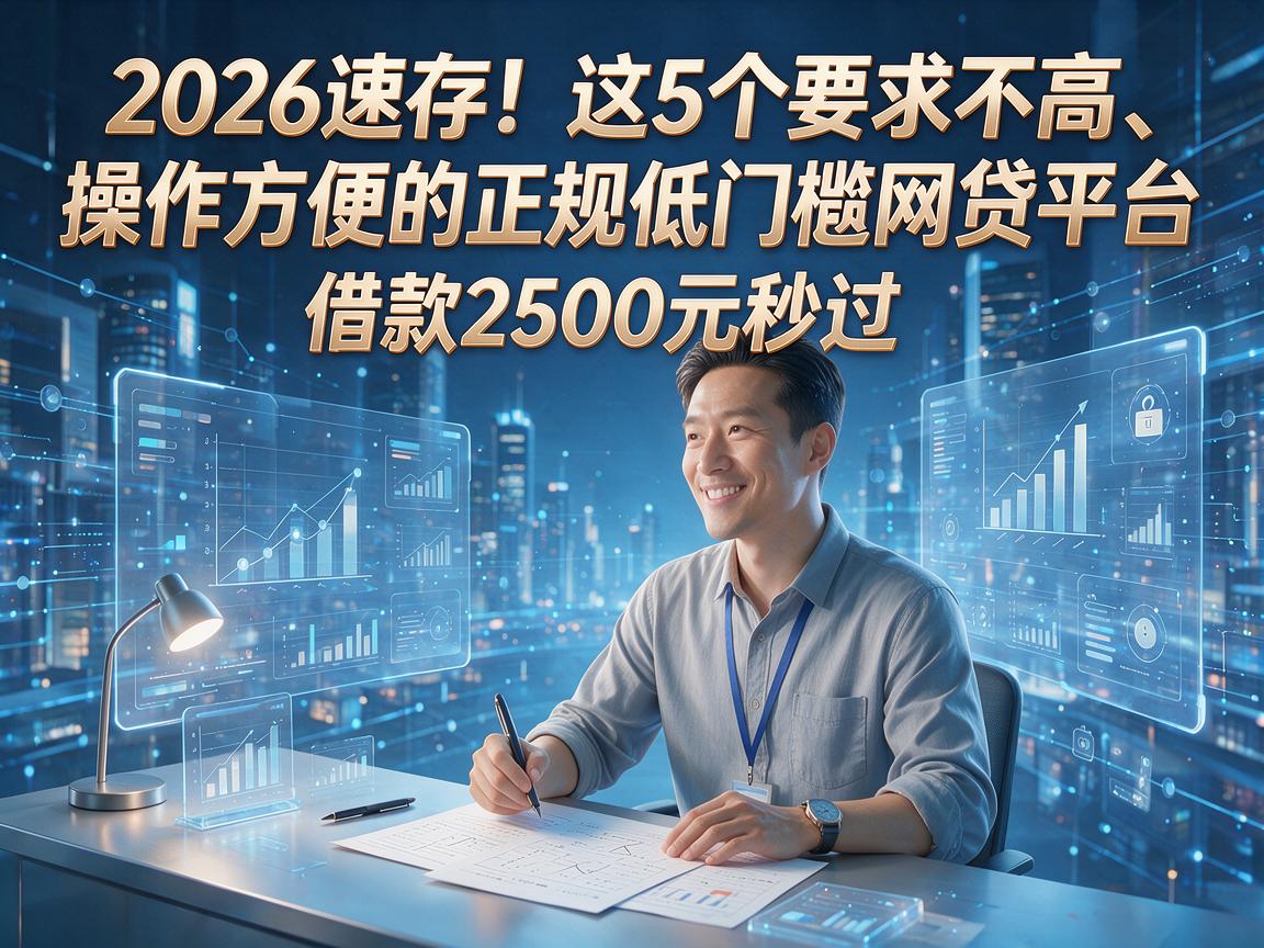 2026速存！这5个要求不高、操作方便的正规低门槛网贷平台，借款2500元秒过