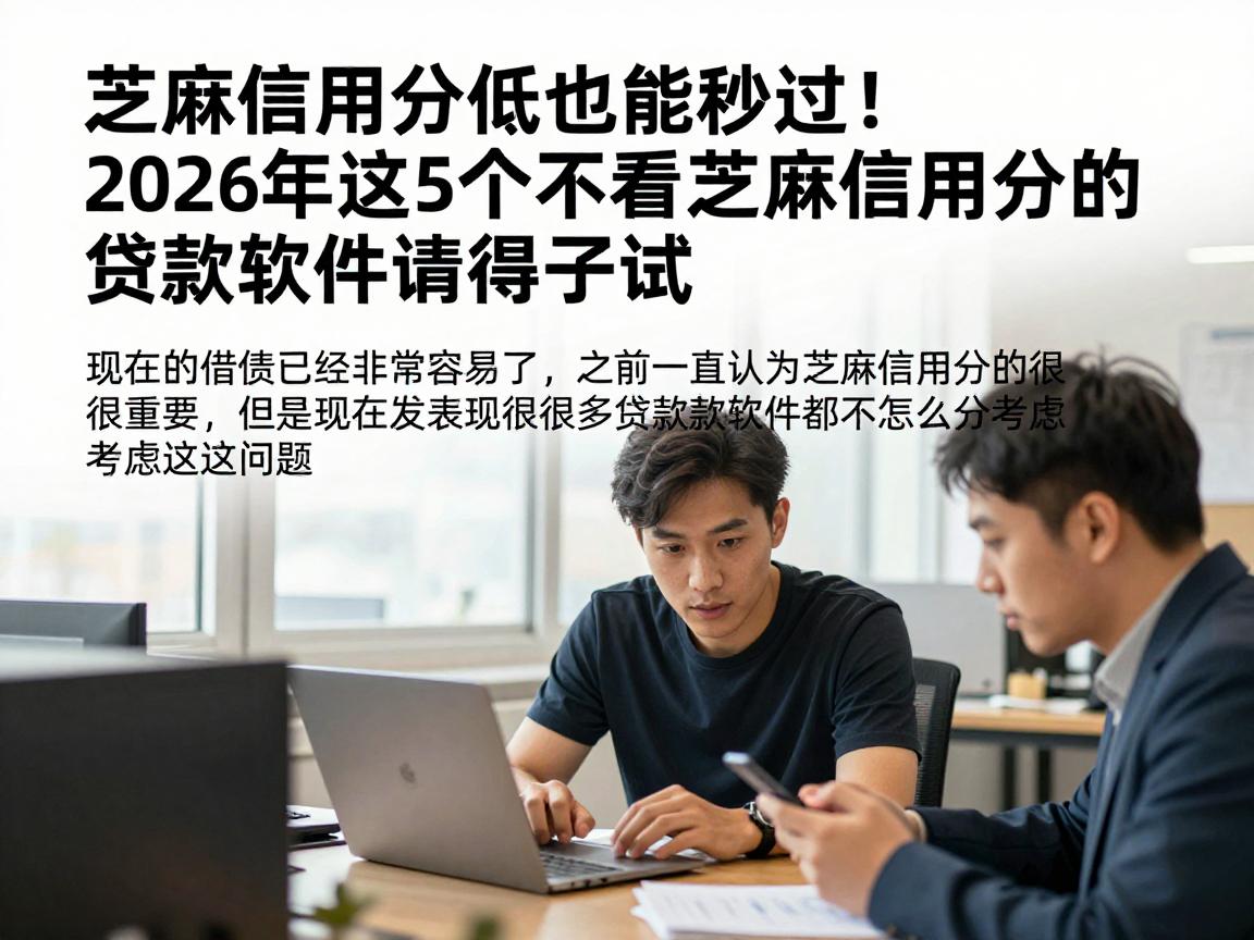 芝麻信用分低也能秒过！2026年这5个不看芝麻信用分的贷款软件值得一试