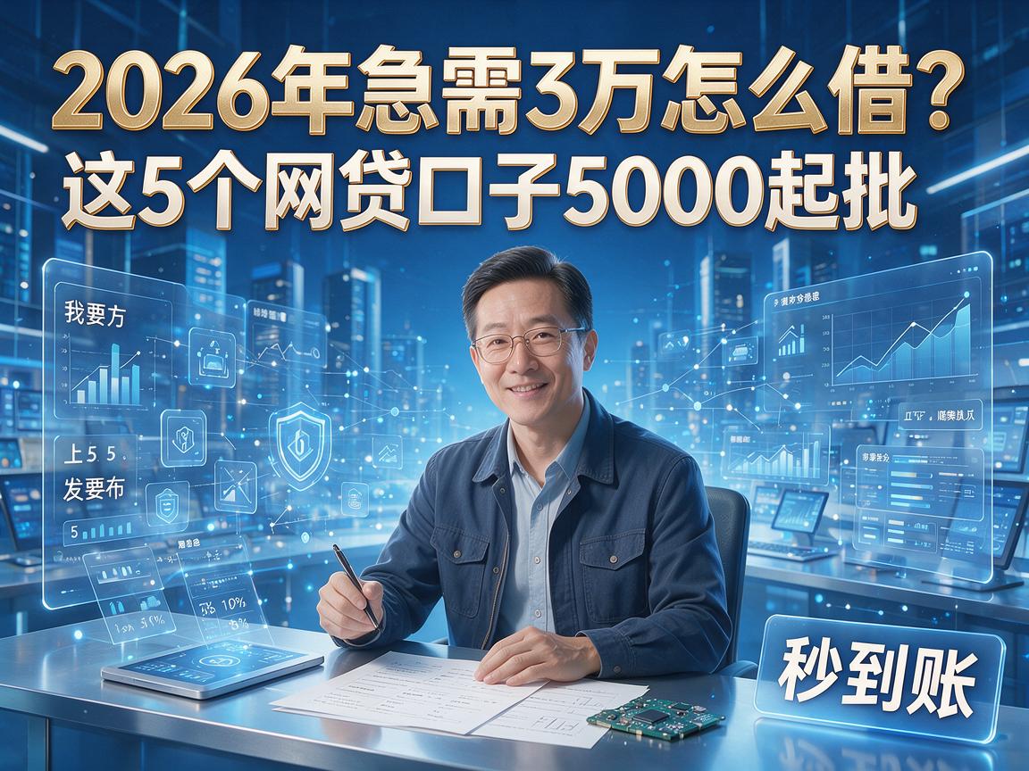 2026年急需3万怎么借？这5个网贷口子5000起批，秒到账！