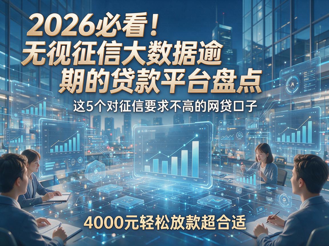 2026必看！无视征信大数据逾期的贷款平台盘点，这5个对征信要求不高的网贷口子，4000元轻松放款超合适