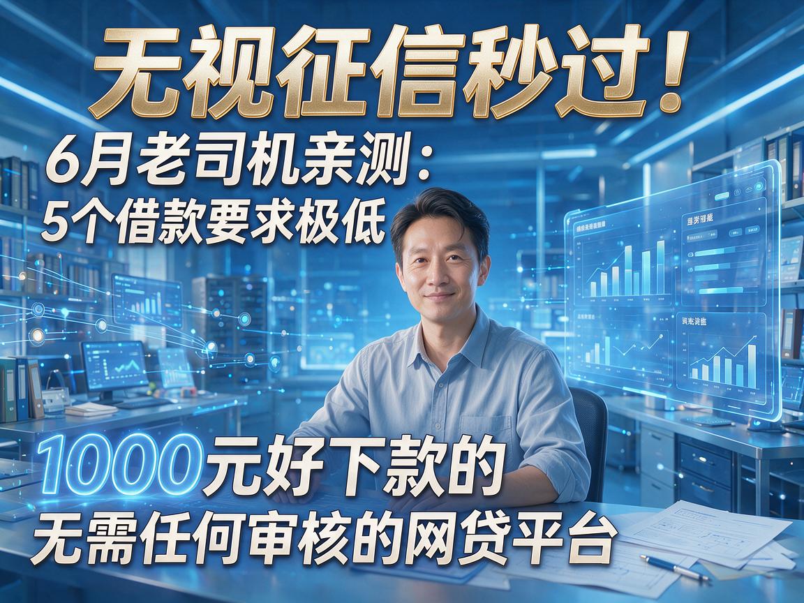 无视征信秒过！6月老司机亲测：5个借款要求极低、1000元好下款的无需任何审核的网贷平台