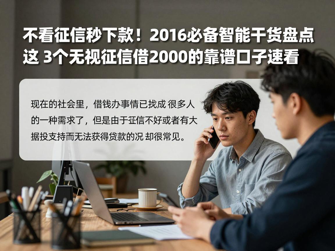 不看征信秒下款！2026必备智能干货盘点，这3个无视征信借2000的靠谱口子速看