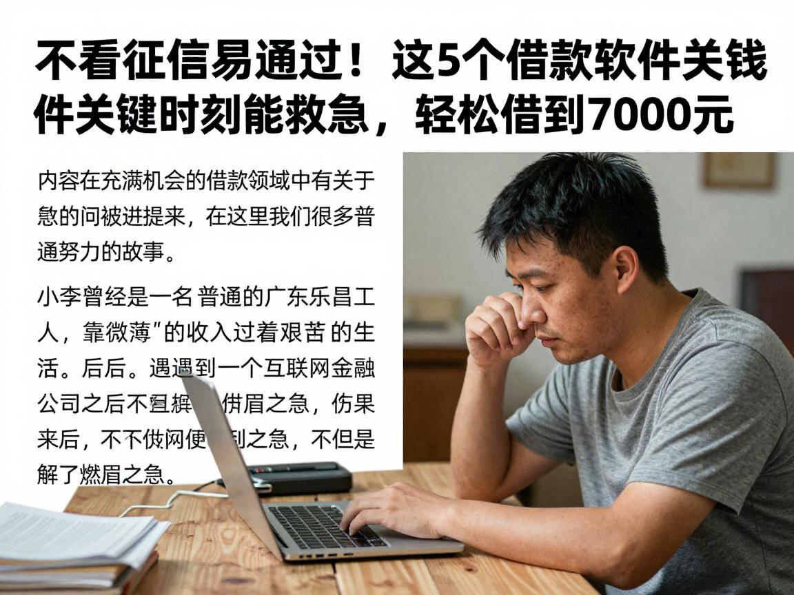 不看征信易通过！这5个借款软件关键时刻能救急，轻松借到7000元