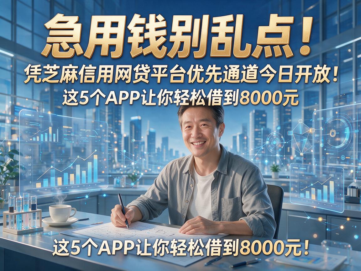 急用钱别乱点！凭芝麻信用网贷平台优先通道今日开放，这5个APP让你轻松借到8000元