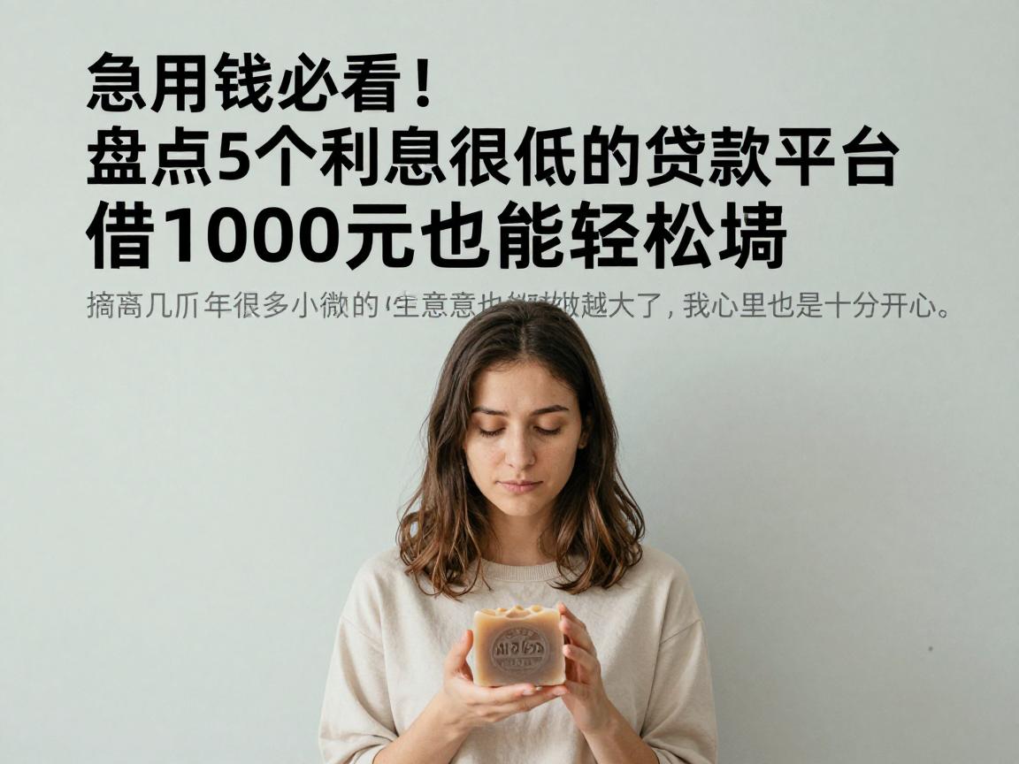 急用钱必看！盘点5个利息很低的贷款平台，借1000元也能轻松周转