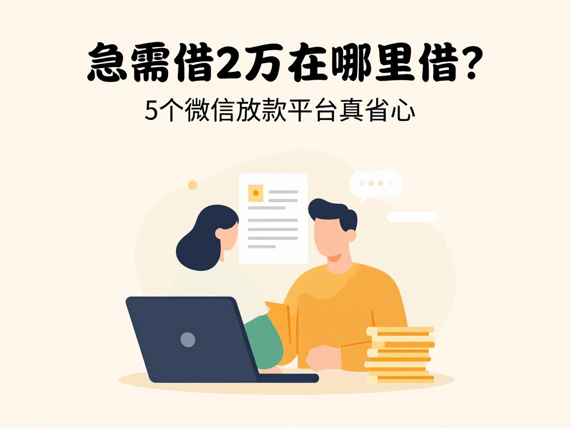 急需借2万在哪里借？这5个微信放款平台真省心，5000起借秒到账