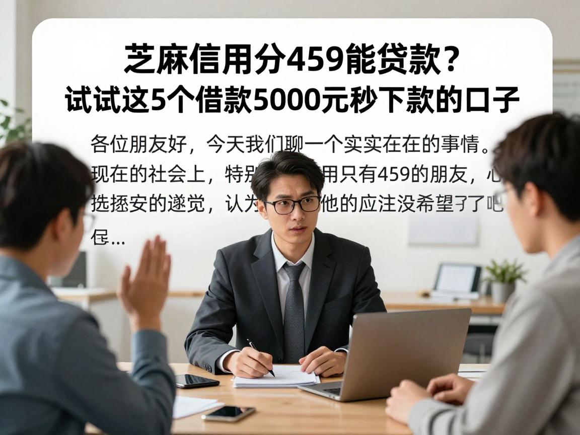 芝麻信用分459能贷款？试试这5个借款5000元秒下款的口子