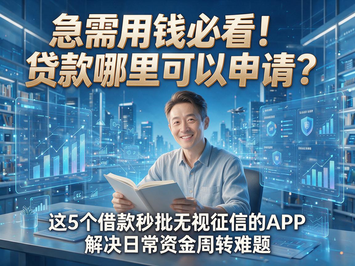 急需用钱必看！贷款哪里可以申请？这5个借款秒批无视征信的APP，解决日常资金周转难题！