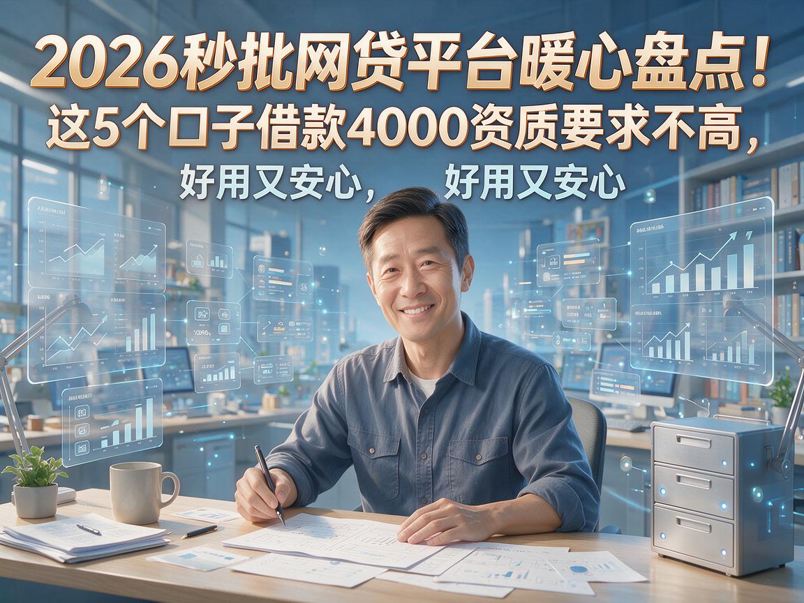 2026秒批网贷平台暖心盘点！这5个口子借款4000资质要求不高，好用又安心