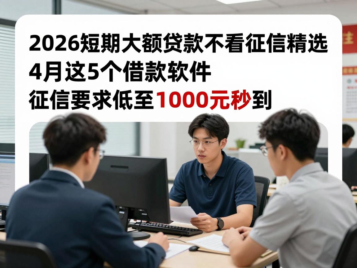 2026短期大额贷款不看征信精选，4月这5个借款软件征信要求低至1000元秒到