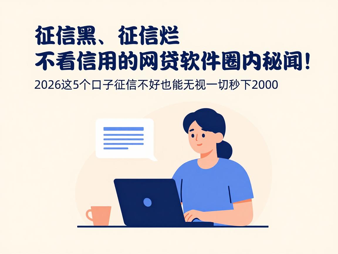 征信黑、征信烂、不看信用的网贷软件圈内秘闻！2026这5个口子征信不好也能无视一切秒下2000