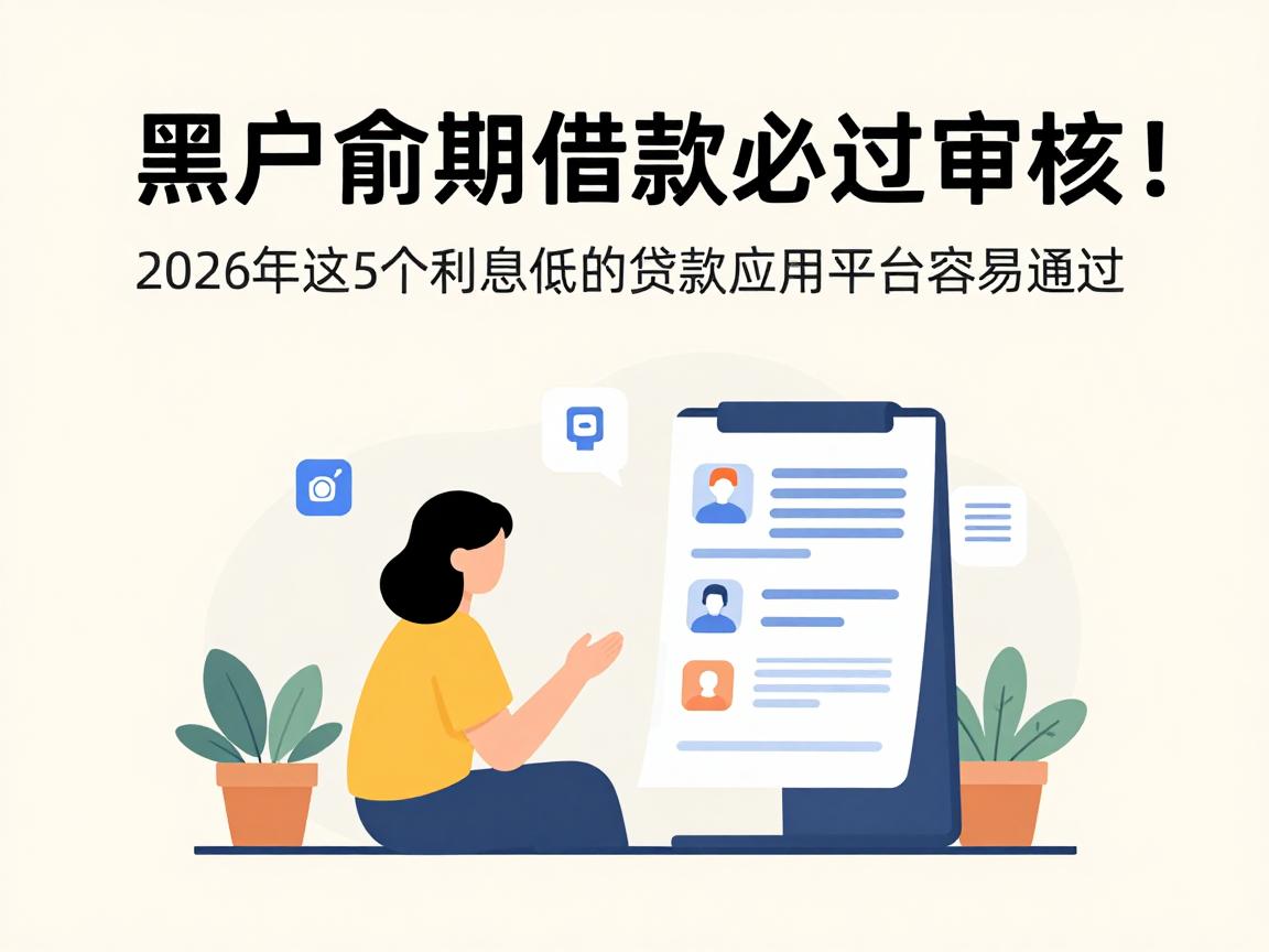 黑户逾期借款必过审核!2026年这5个利息低的贷款应用平台容易通过