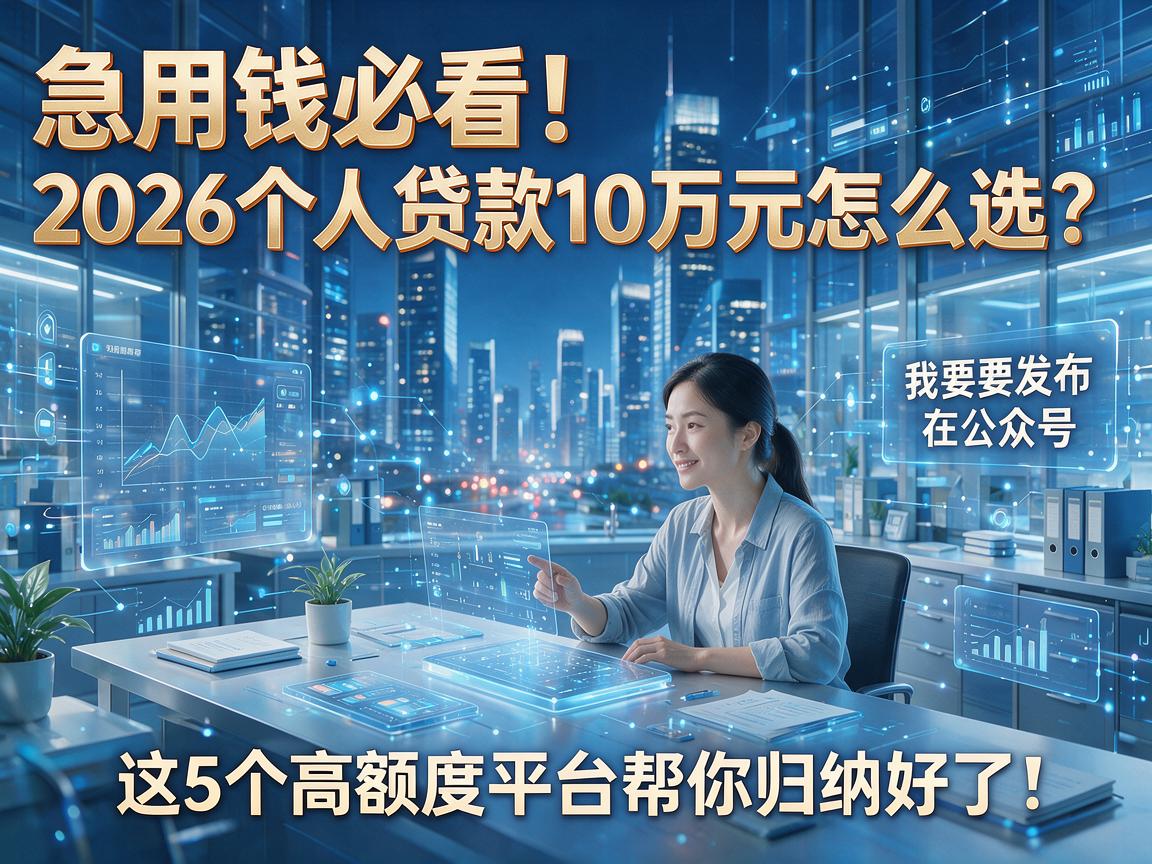 急用钱必看！2026个人贷款10万元怎么选？这5个高额度平台帮你归纳好了
