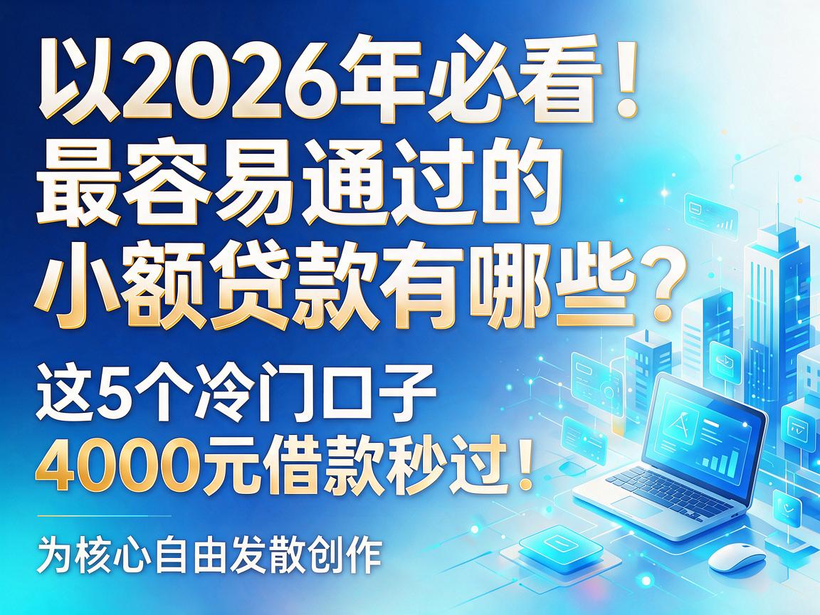 2026年必看！最容易通过的小额贷款有哪些？这5个冷门口子，4000元借款秒过！