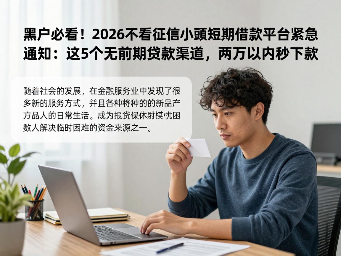 黑户必看！2026不看征信小额短期借款平台紧急通知：这5个无前期贷款渠道，两万以内秒下款