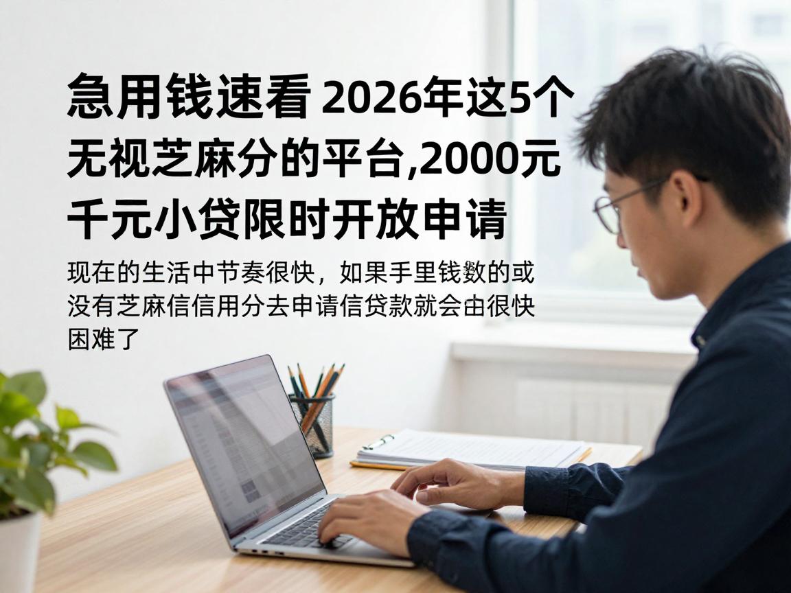 急用钱速看!2026年这5个无视芝麻分的平台,2000元不查芝麻信用分的千元小贷限时开放申请