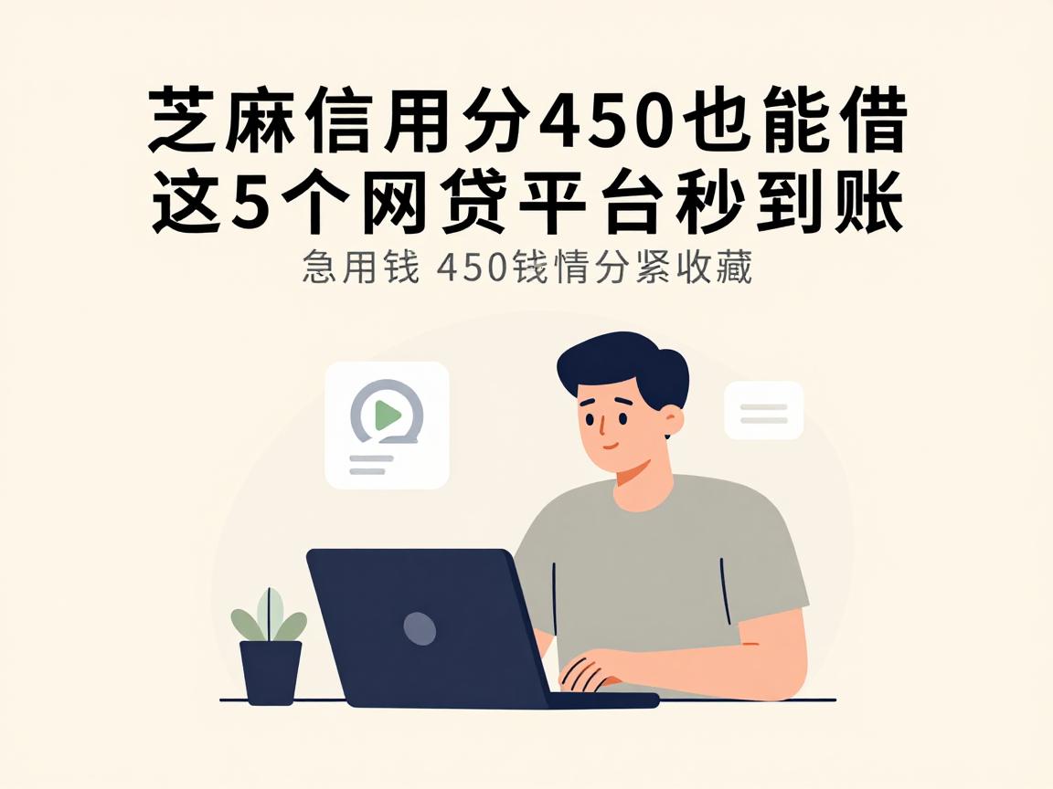 芝麻信用分450也能借!这5个网贷平台秒到账,急用钱赶紧收藏