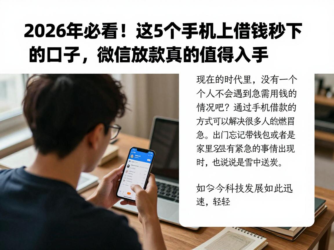 2026年必看!这5个手机上借钱秒下的口子,微信放款真的值得入手