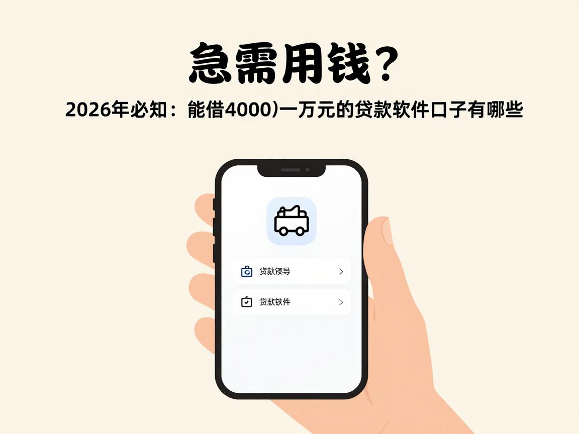 急需用钱？2026年必知：能借4000到一万元的贷款软件口子有哪些
