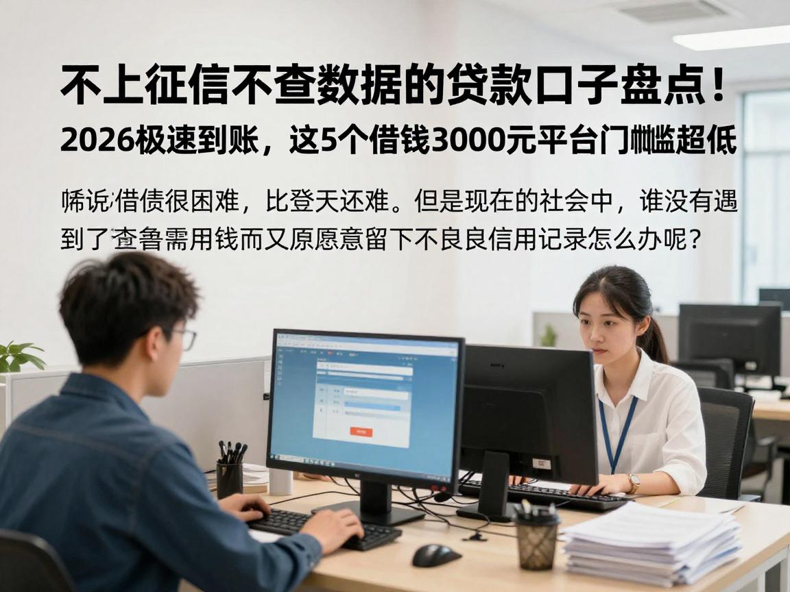不上征信不查数据的贷款口子盘点！2026极速到账，这5个借钱3000元平台门槛超低