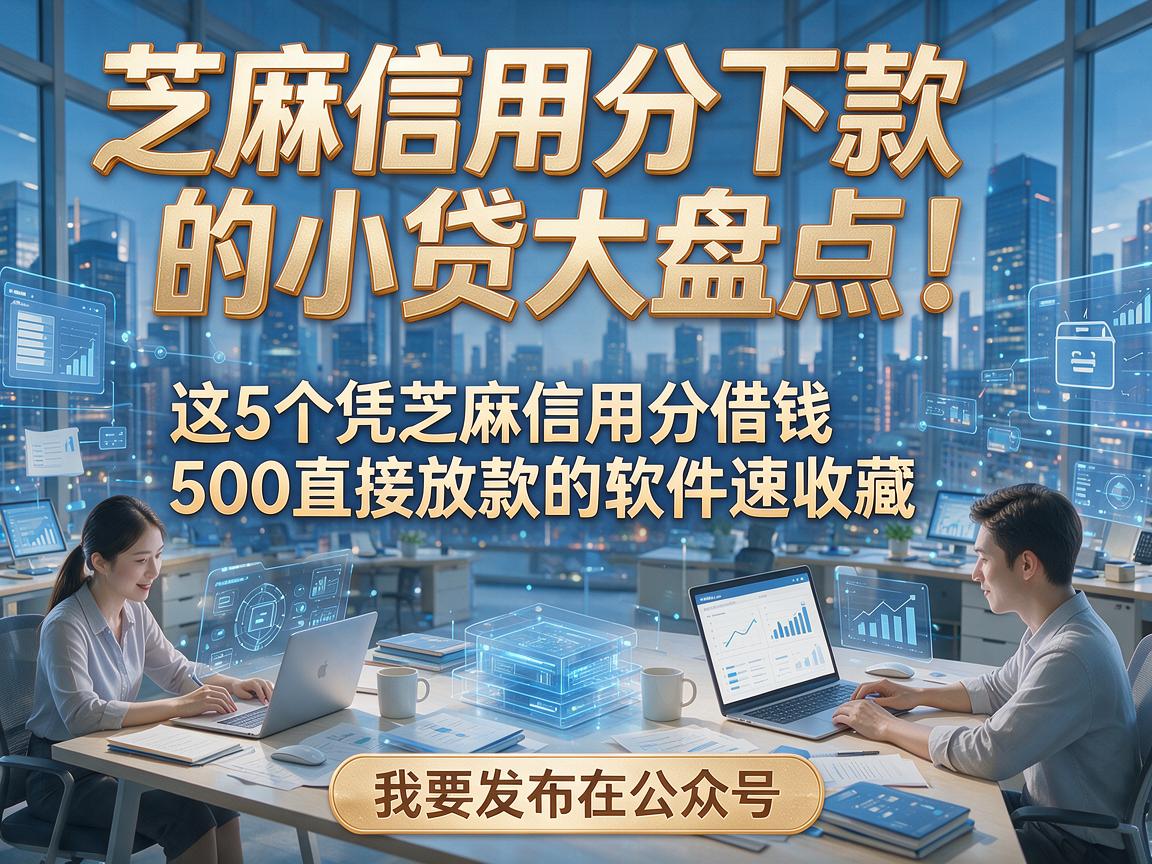 芝麻信用分下款的小贷大盘点!这5个凭芝麻信用分借钱500直接放款的软件速收藏