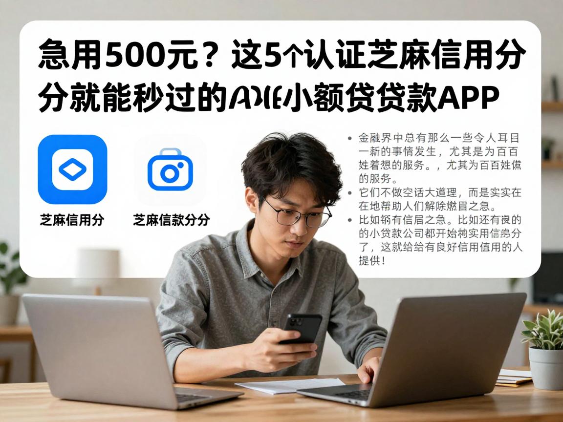 急用500元?这5个认证芝麻信用分就能秒过的小额贷款APP,2026年全网都在围观!