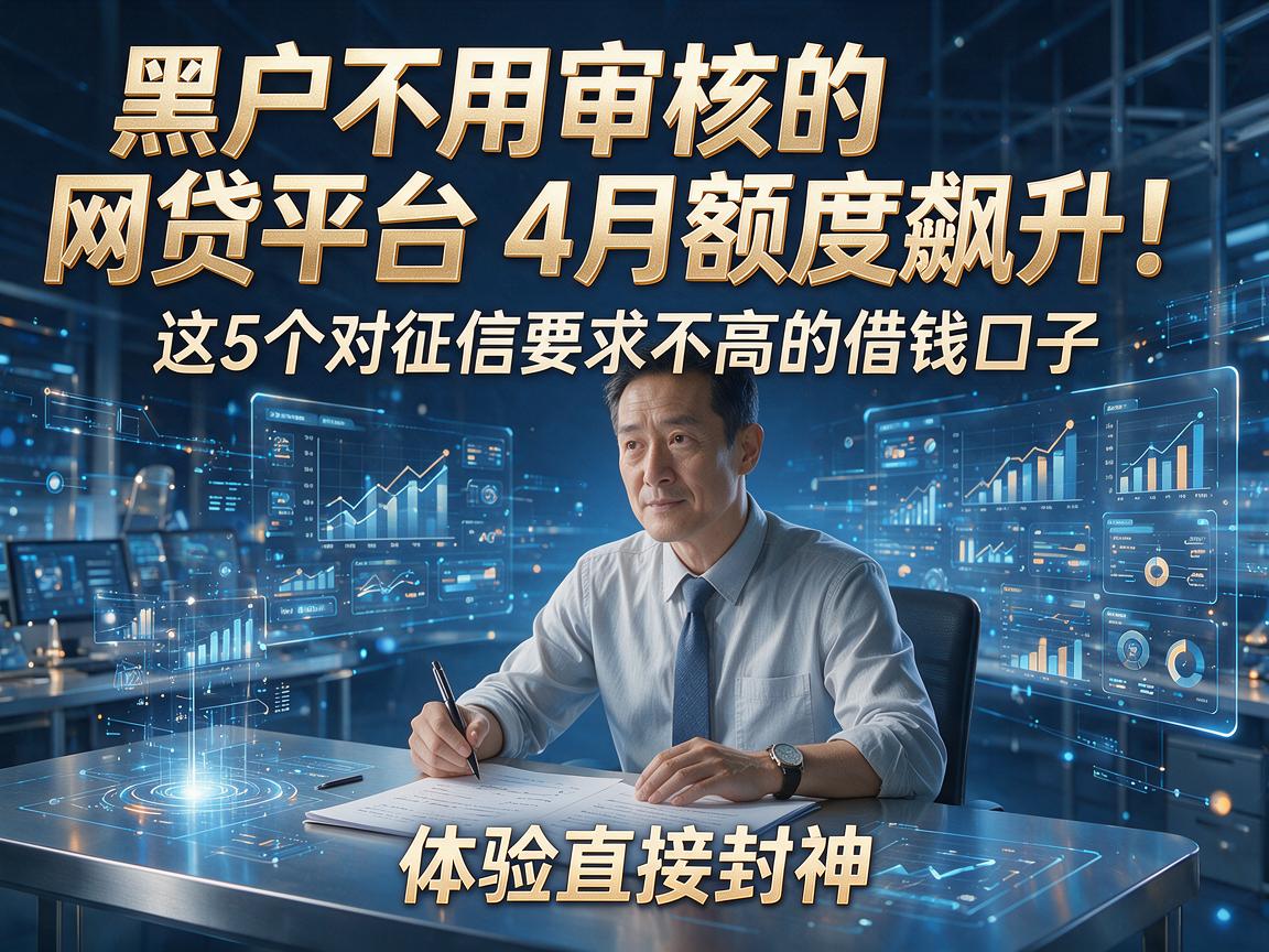 黑户不用审核的网贷平台4月额度飙升!这5个对征信要求不高的借钱口子,体验直接封神