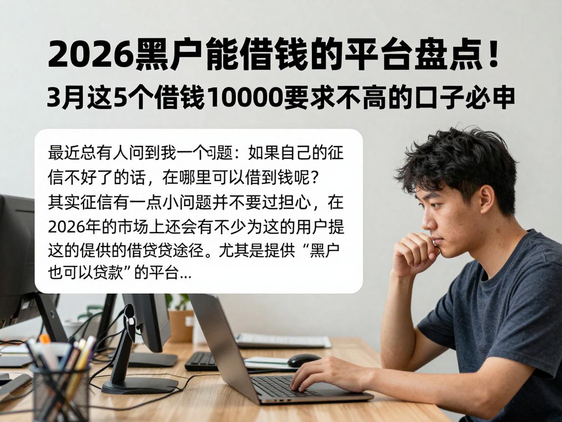 2026黑户能借钱的平台盘点！3月这5个借钱10000要求不高的口子必申