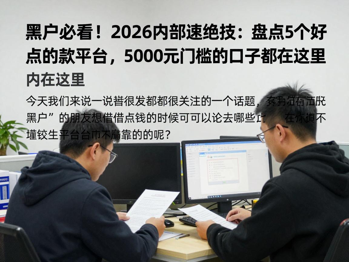 黑户必看！2026内部速贷绝技：盘点5个好点的借款平台，5000元门槛低的口子都在这里